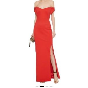 NWT Zac Posen Off Shoulder Coral Red Gown